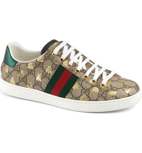 gucci shoes with bees on them|Gucci ace bee platform sneakers.